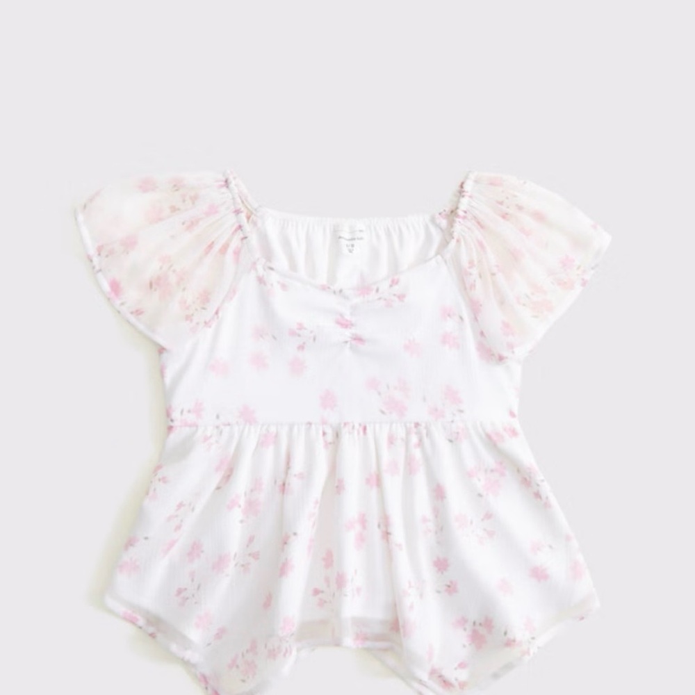 Floral Chiffon Sleeve Blouse